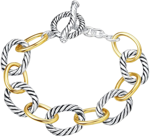 David Yurman-inspired cable bracelet dupe with twisted design