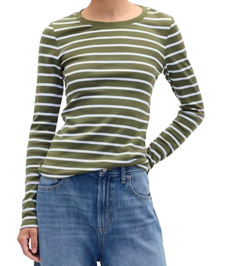 Modern Ribbed Striped Long Sleeve Tee
