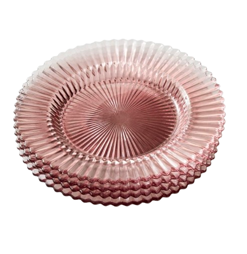 Pink Glass Side Plates
