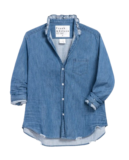 Frank and Eileen Ruffle Denim Shirt