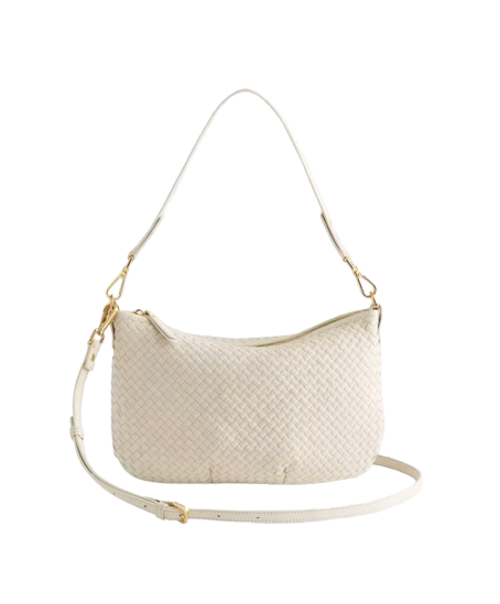 Italian Woven White Handbag