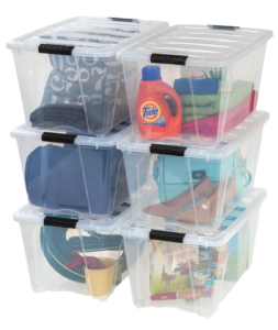 IRIS Clear Storage Boxes with Lids (Set of 6)