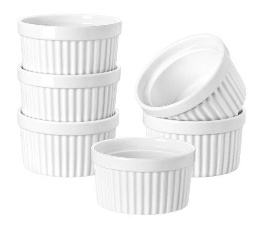 Ramekin Set of 6: 8 oz., Oven Safe Porcelain