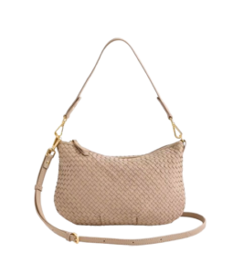 Italian Woven Leather Convertible Shoulder Bag