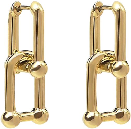 Tiffany HardWear-inspired chunky gold link earrings