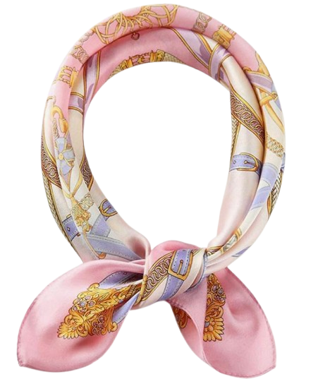 Pink Printed Mulberry Silk Scarf