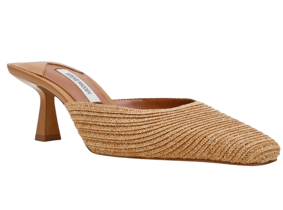 Steve Madden Raffia Mule Kitten Heel