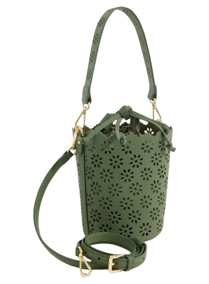 Talbots Perforated Leather Bucket Bag