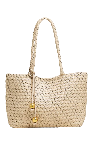 By Anthropologie Slouchy Mini Woven Tote