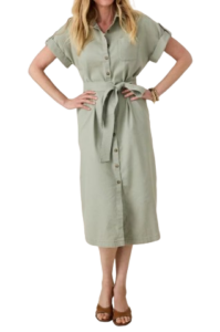 Chico’s Dolman Tie Hemp Denim Shirtdress