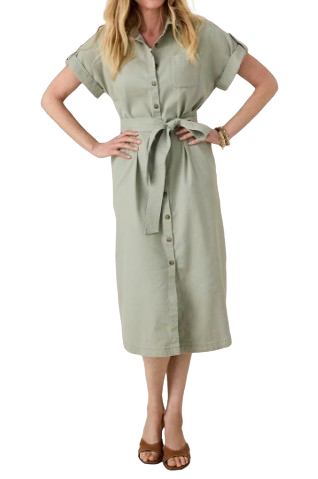 Chico’s Dolman Tie Hemp Denim Shirtdress