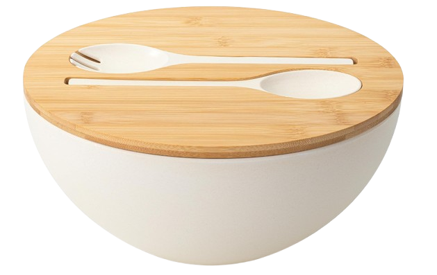 Bamboo Fiber Large Salad Bowl with Servers