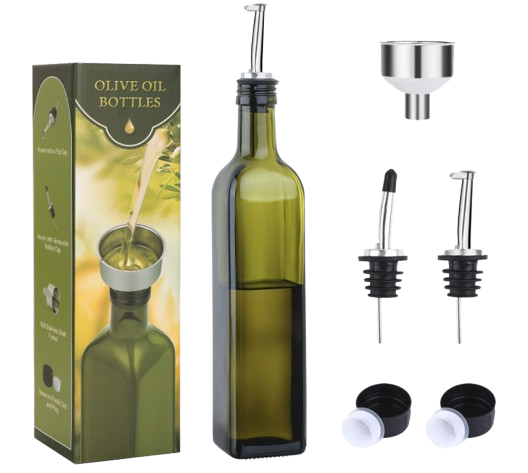 Aozita Glass Olive Oil Bottle Dispenser with Pour Spout
