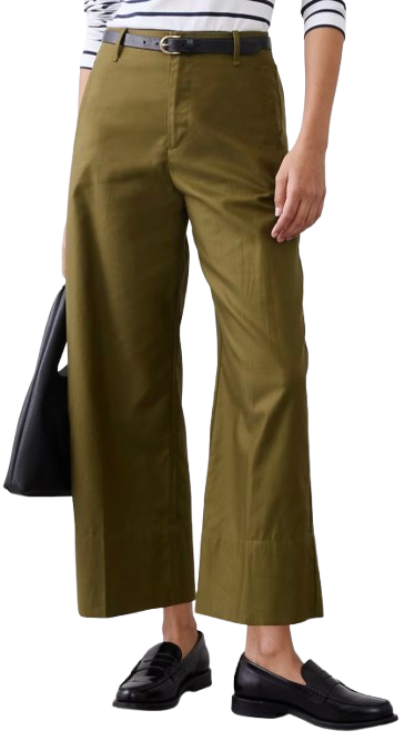 Banana Republic Factory Wide-Leg High-Rise Twill Crop Pant