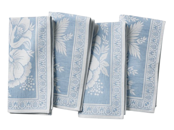 Williams Sonoma Vintage Floral Jacquard Napkins — Set of 4