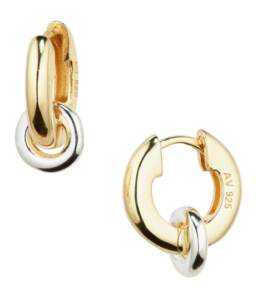 Argento Vivo Two-Tone Interlock Hoop Earrings