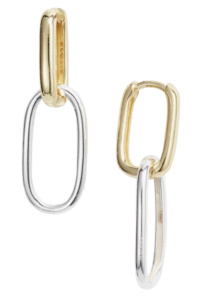 Argento Vivo Two-Tone Link Earrings