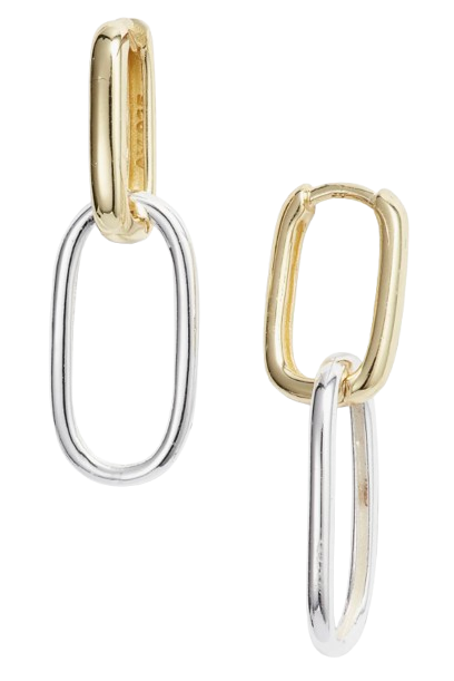 Argento Vivo Two-Tone Link Earrings