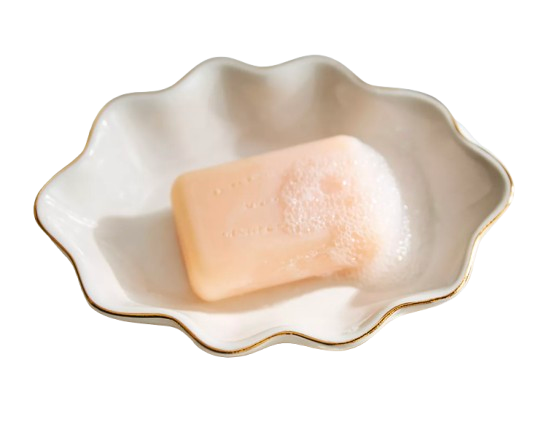 Anthropologie Scalloped Ceramic Soap Dish
