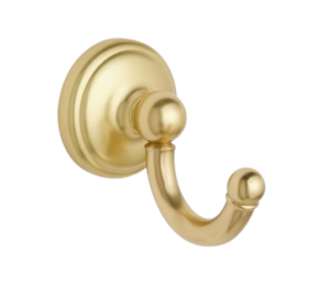 Rejuvenation Cast Brass Single Hook — Unlacquered