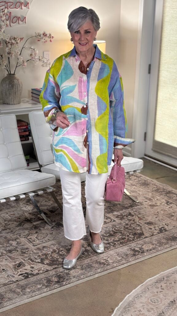 Arissa metallic silver leather ballet flat women over 50 spring 2026