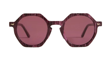 Oversized sunglasses with a bold frame and dark tinted lenses, shown from the front.
