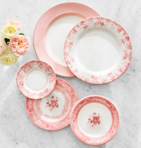 English Floral Dinnerware Collection – Pink