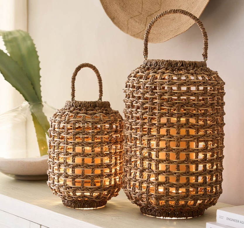 Conrad Woven Lantern – Natural