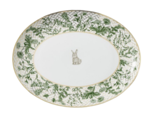 Garden Lattice Bunny Oval Platter