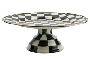 MacKenzie-Childs Courtly Check Enamel Cake Stand