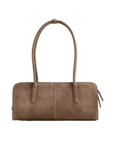 Quince Italian Suede Shoulder Bag – Pebble