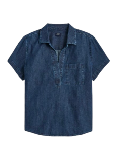 J.Crew Factory Denim Popover Top