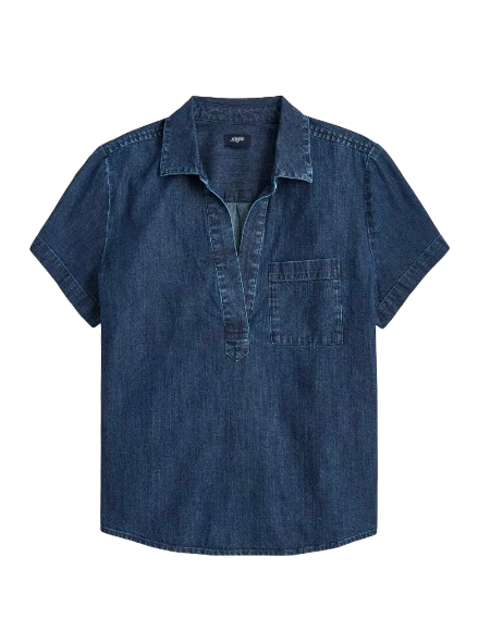 J.Crew Factory Denim Popover Top
