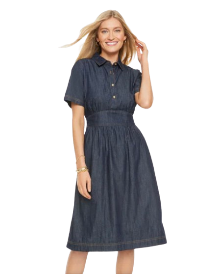 Fit and Flare Denim Dress