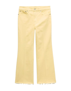 J. Crew Yellow Cropped Kick Flare Jean