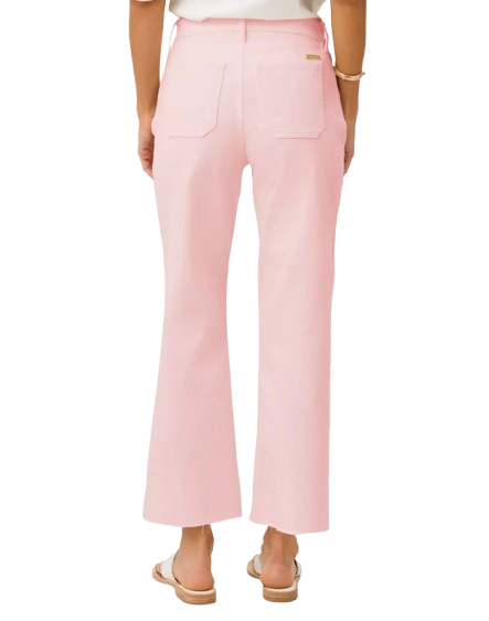 Pink High Rise Crop Jean