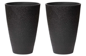 La Jolie Muse Large Outdoor Planter — Set of 2, Black