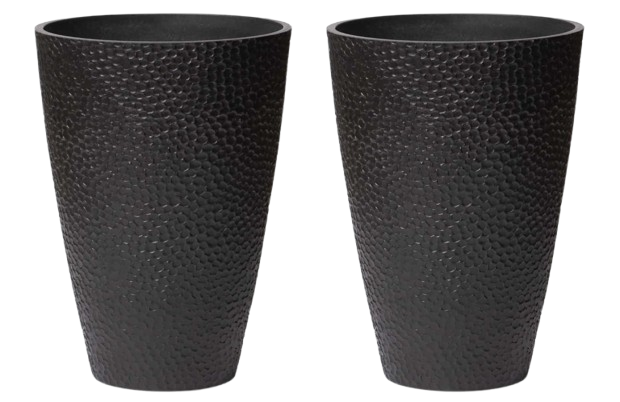 La Jolie Muse Large Outdoor Planter — Set of 2, Black