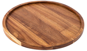 Acacia Wood Round Serving Tray — 13 inch
