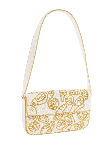 Talbots Seashell Beaded Shoulder Bag