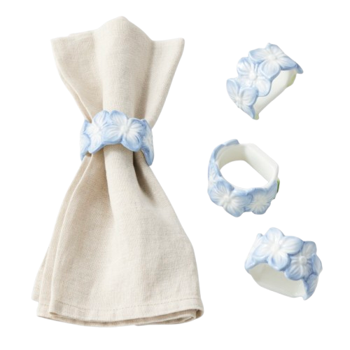 Hydrangea Napkin Rings, Set of 4