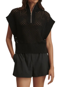 Varley Gaines Half Zip Sweater – Black