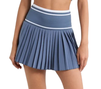 Zella Mixed Media Pleated Sport Skirt – Blue Vintage