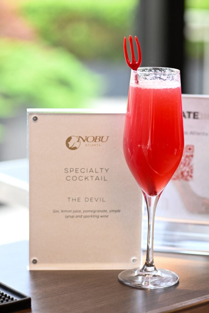 The Devil signature cocktail at Nobu Atlanta — Devil Wears Prada 2 review event