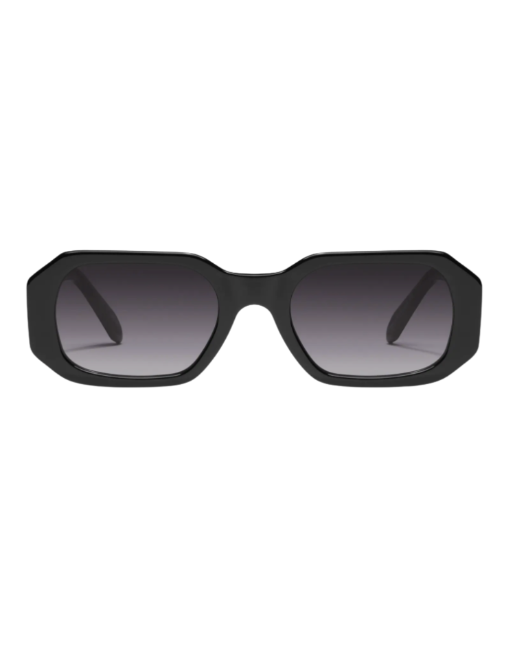Quay Hyped Up gradient square sunglasses in black with smoke gradient lenses — affordable designer sunglasses dupe for the Prada Symbole