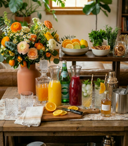 How to Set Up a Spring Mocktail Bar: A Guide to Beautiful, Alcohol-Free Entertaining