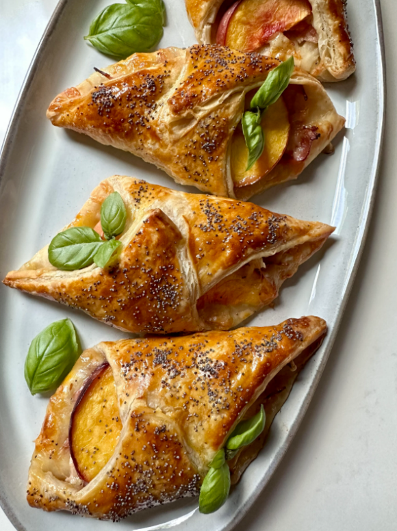 Ham and Gruyere Danishes with Peaches