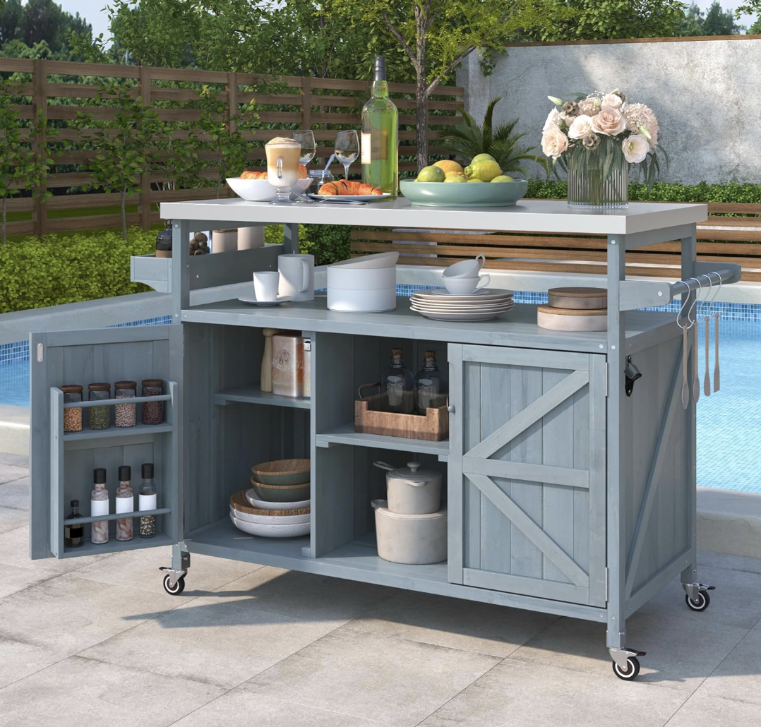 Outdoor Grill Cart with Storage