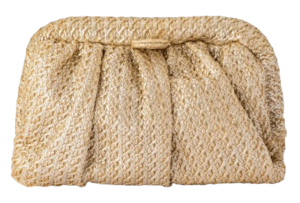 Olga Berg Stevie Pleated Woven Clutch