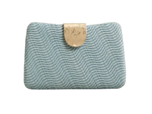 Olga Berg Blue Lindy Woven Clutch